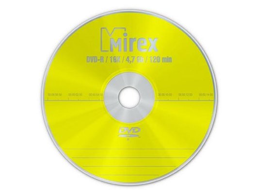 DVD-диск DVD-R Mirex 4.7 Гб 16x Cake box 10 (UL130003A1L)